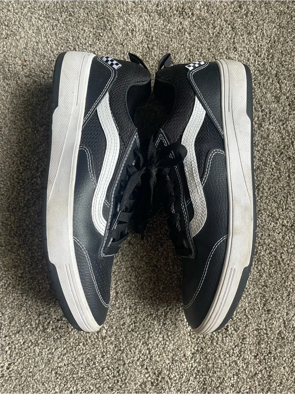 Vans Black and White Leather Old Skool Sneakers Soze 9